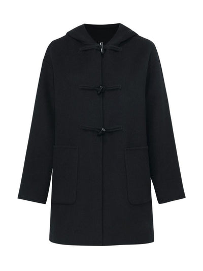 Tencel Woolen Horn Button Double Face Women Coat