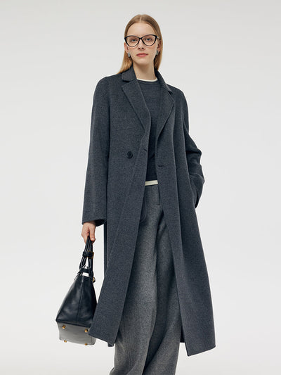 100% Wool Belted Women Overcoat