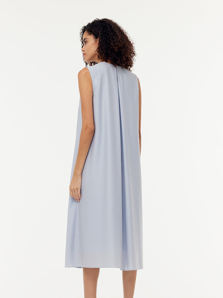 Acetate A-Line Women Midi Dress