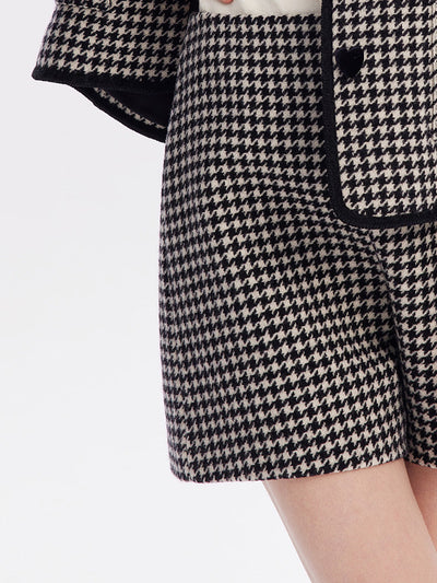 Classic Woolen Houndstooth Shorts