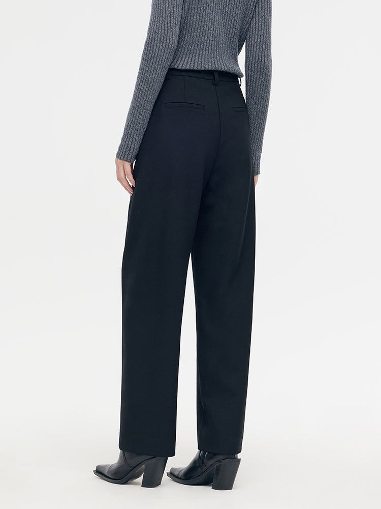 Wool Blend Women Full Length Pants