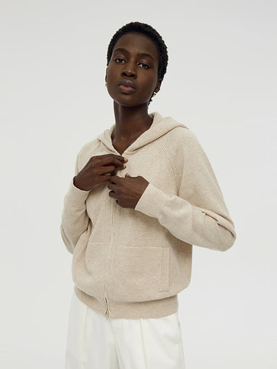 Wool Zip-Up Women Hoodie