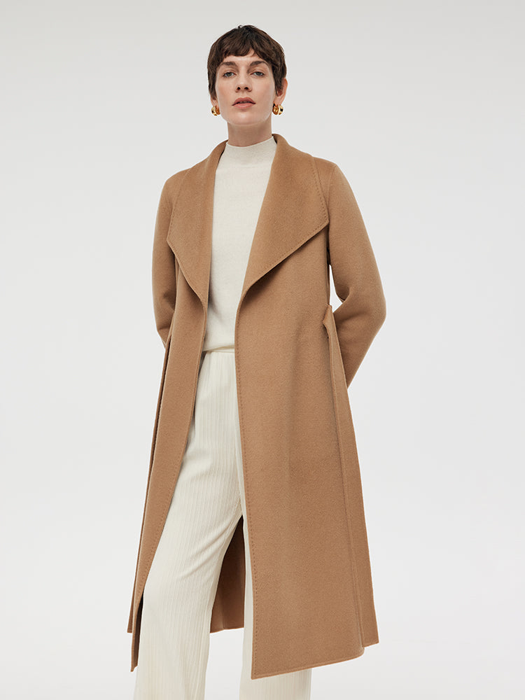 Cashmere Lapel Women Overcoat