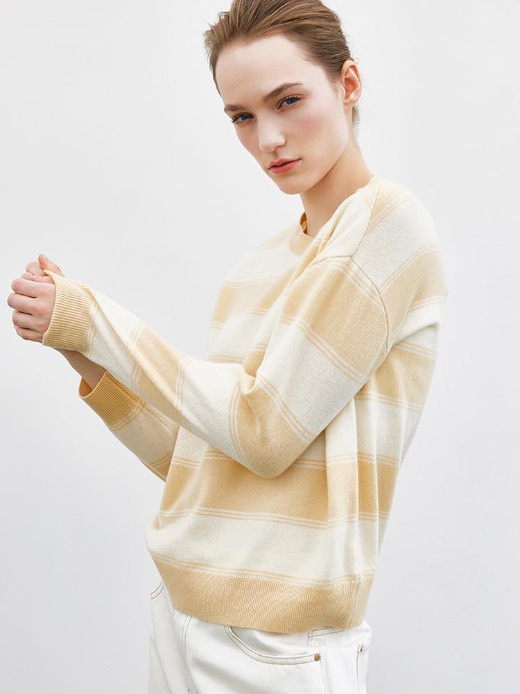 Color Block Striped Woolen Women Sweater