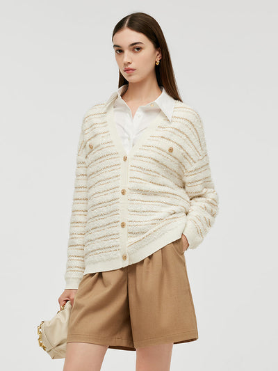 Tencel Wool Single-Breasted Women Cardigan