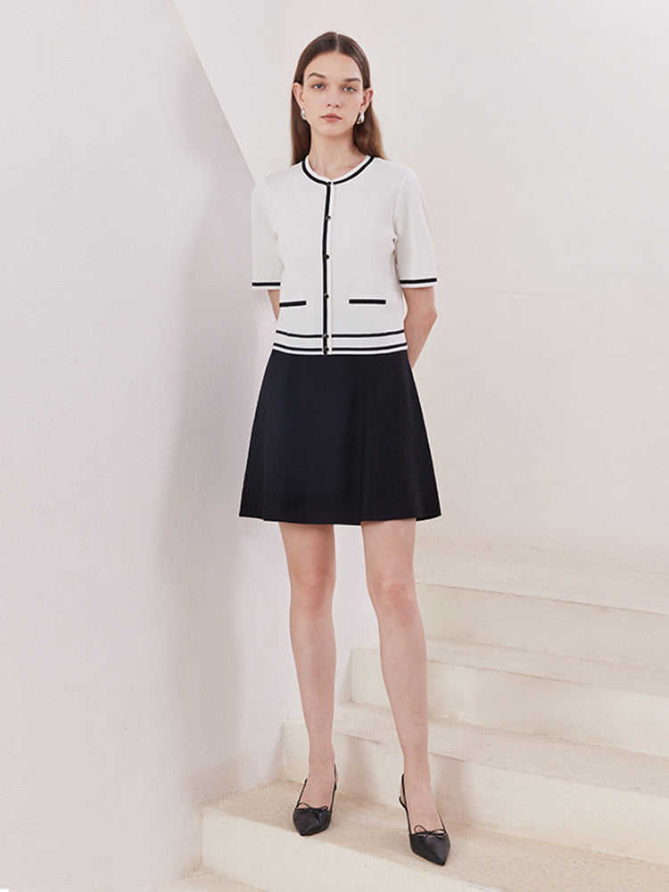 Tencel Women Cardigan And Skirt Two-piece Set