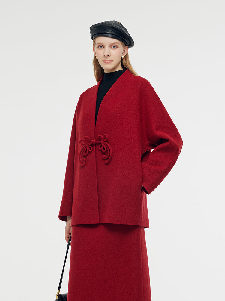 Wool New Chinese-Style Women Coat