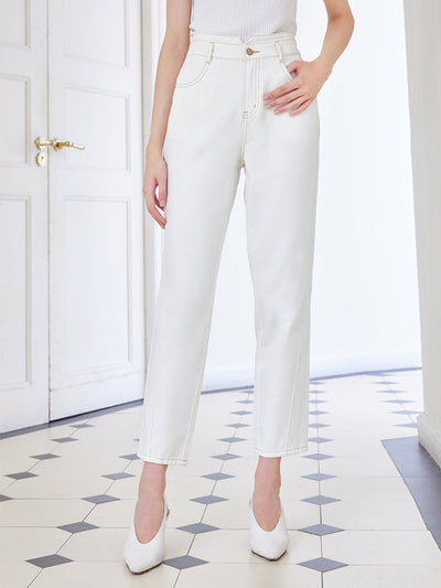 White Ankle Length Jeans