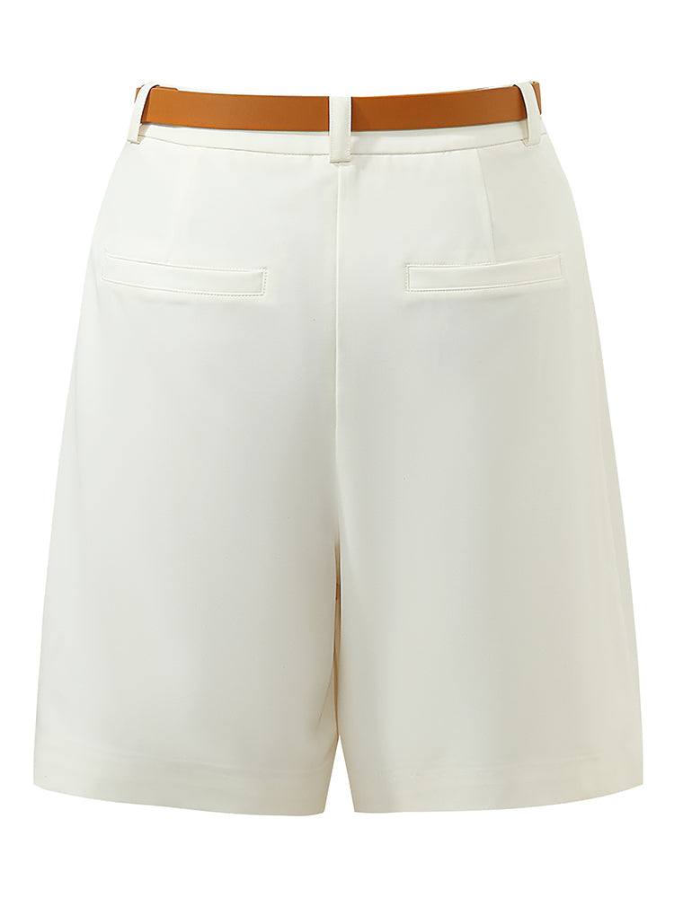 High-Waisted Women Shorts With Belt