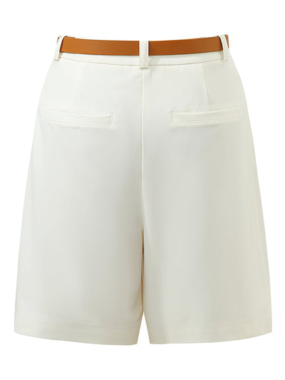 High-Waisted Women Shorts With Belt