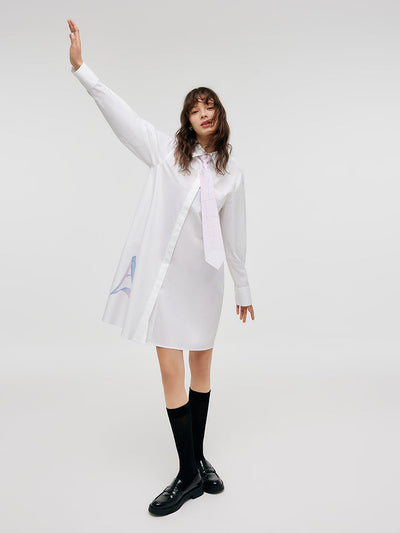 GOELIA X CHRISTINE PHUNG Shirt Dress With Necktie