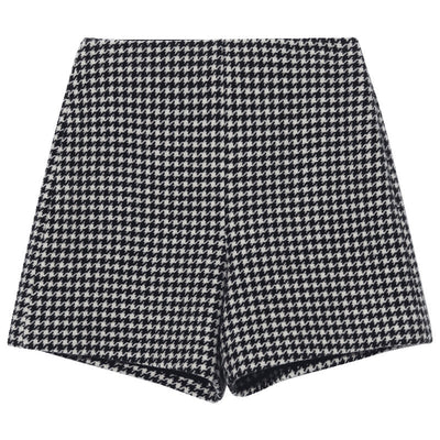 Classic Woolen Houndstooth Shorts