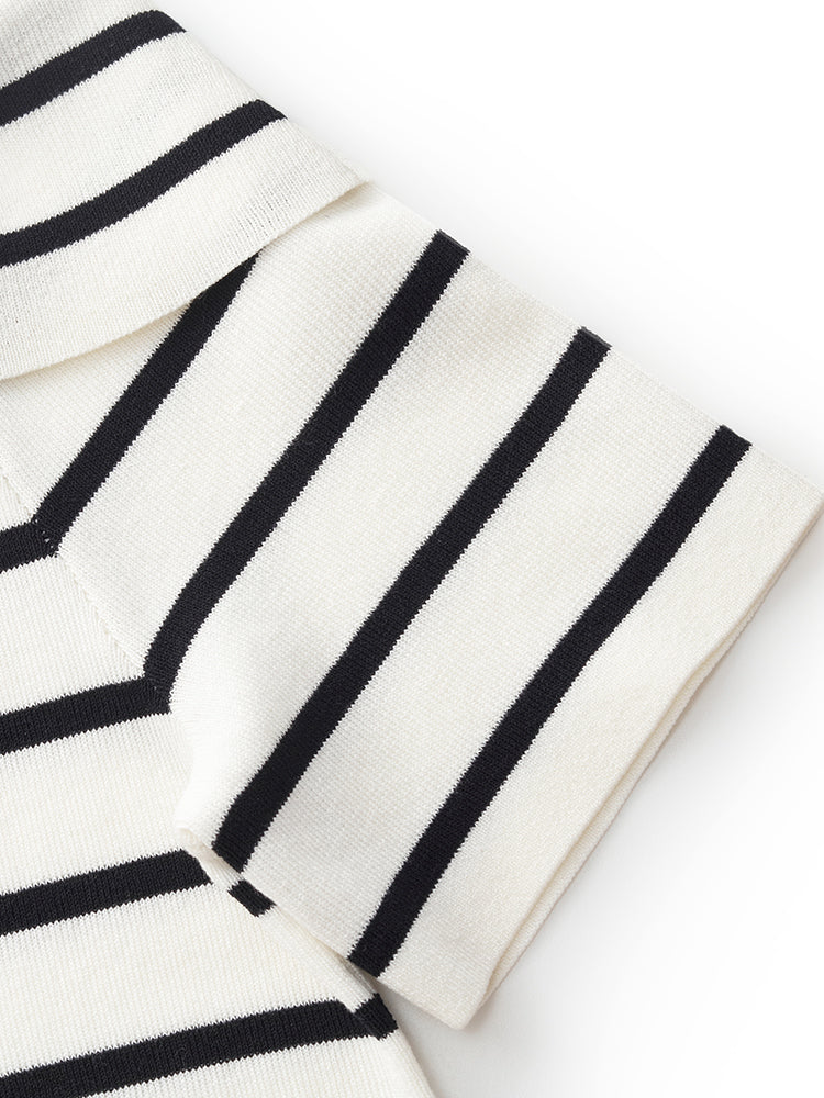 Tencel Black And White Stripe Women Top