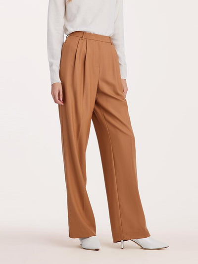 Worsted Wool Straight Women Suit Pants