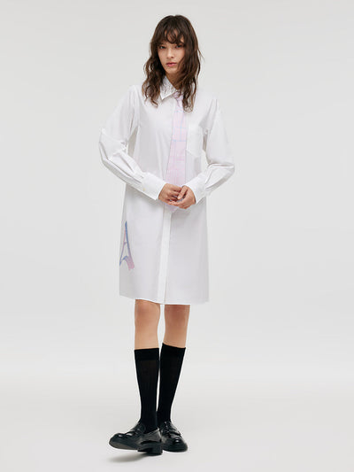 GOELIA X CHRISTINE PHUNG Shirt Dress With Necktie