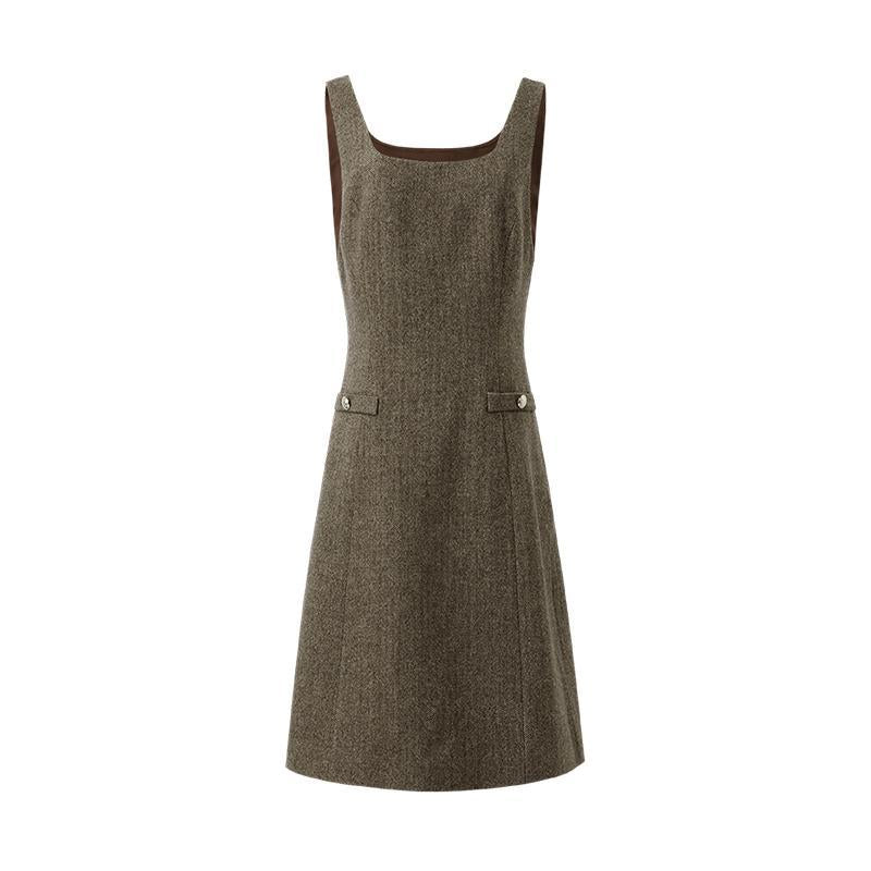 Retro Washable Woolen Tank Dress