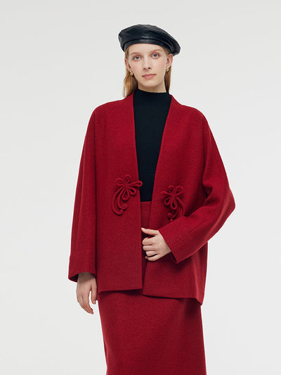 Wool New Chinese-Style Women Coat