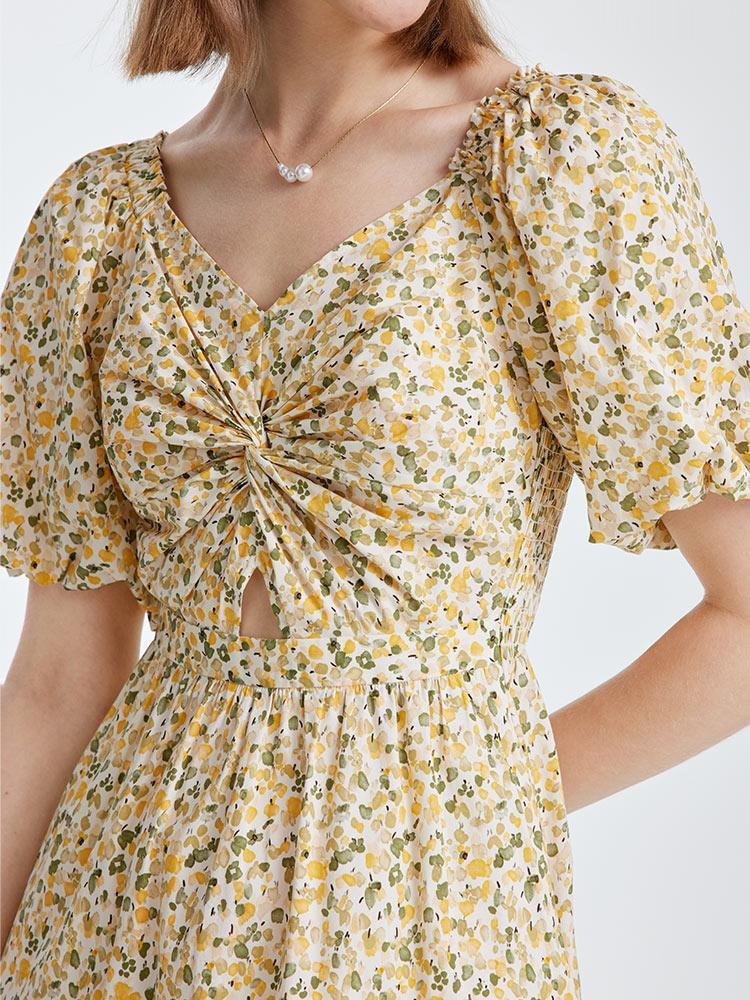 Floral Puff Sleeve Dress