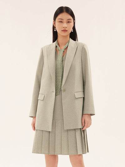 Green Slim Lapel Blazer And Vest Dress Two-Piece Suit