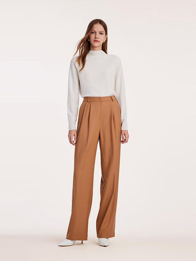 Worsted Wool Straight Women Suit Pants