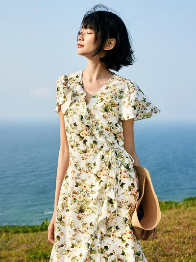 One-piece Floral Tea Break Mini Dress