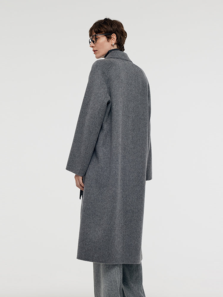 Alpaca Wool Belted Women Overcoat