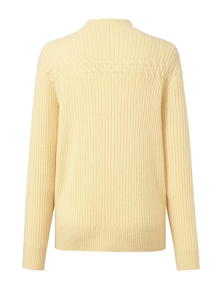 Wool Sequins Mock Neck Women Sweater