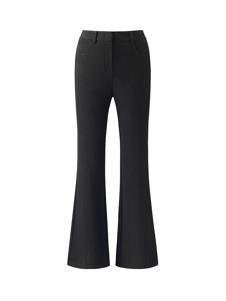 Fleece Lined Micro-Flared Ankle Length Women Pants