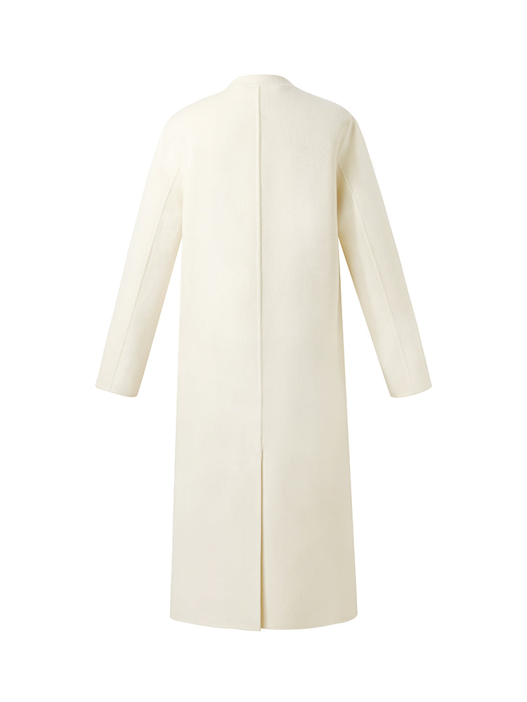 Wool Cashmere V-Neck Women Overcoat