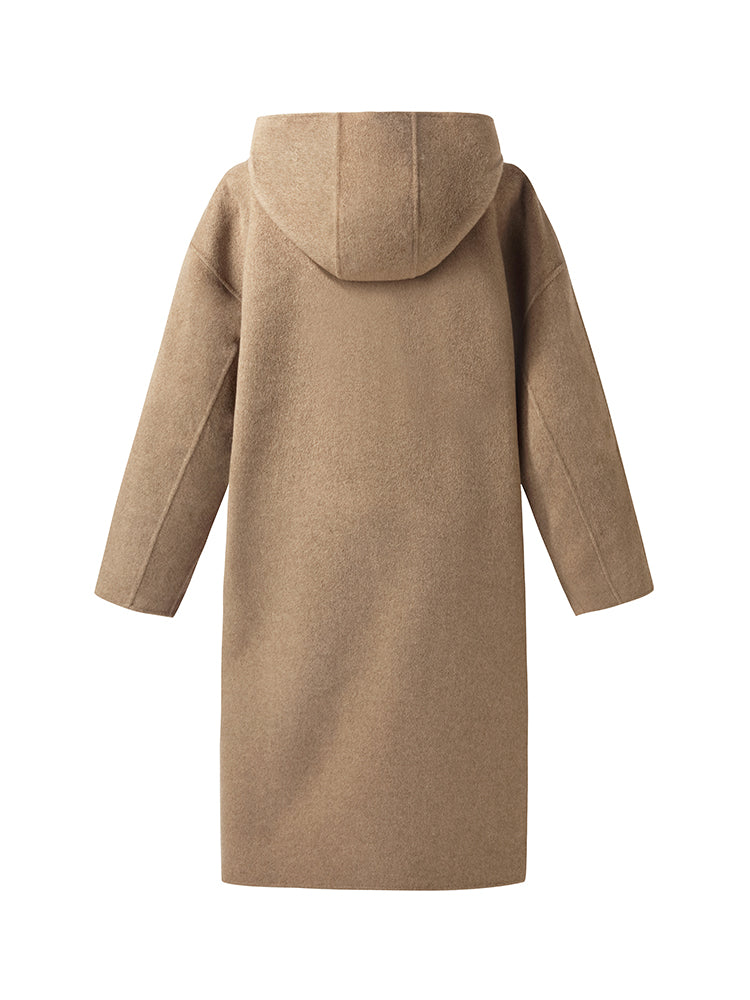 100% Cashmere Hooded Unisex Overcoat