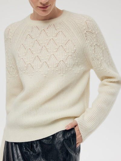 100% Cashmere Openwork Women Sweater