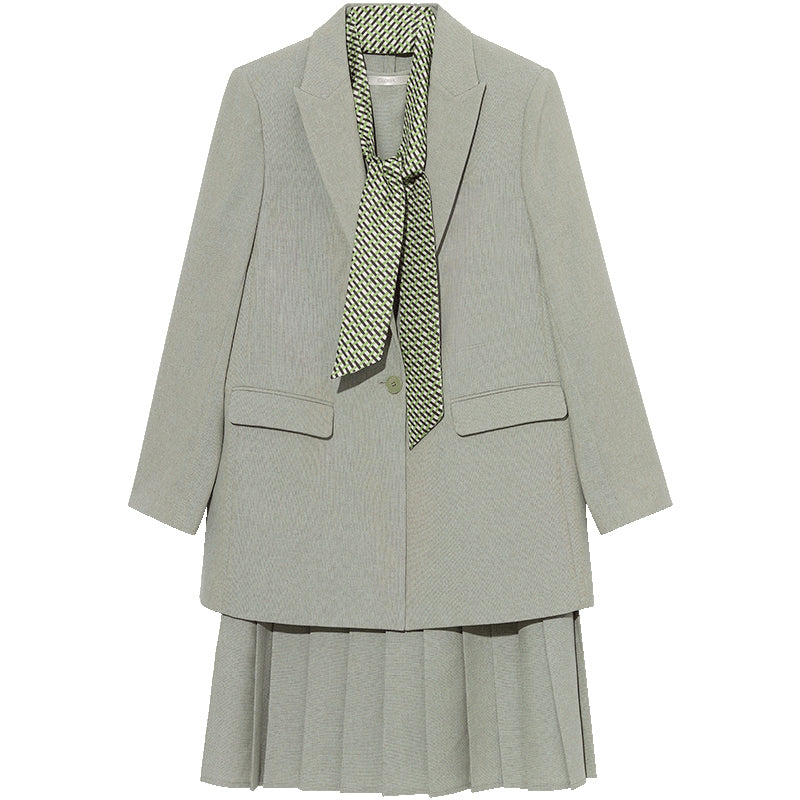 Green Slim Lapel Blazer And Vest Dress Two-Piece Suit