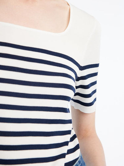 Striped Skinny Women Knit Top