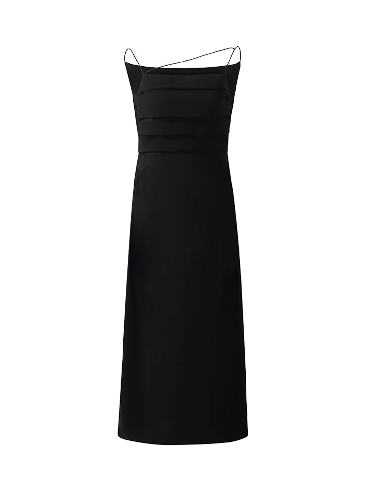 Triacetate Reversible Women Strap Midi Dress