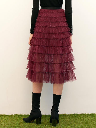 Mesh Layered Half Skirt