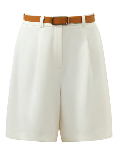 High-Waisted Women Shorts With Belt