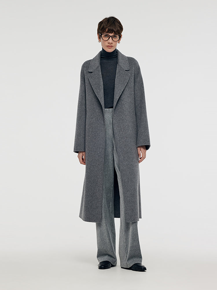 Alpaca Wool Belted Women Overcoat