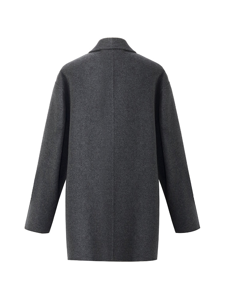 Wool Double-Breasted Women Coat