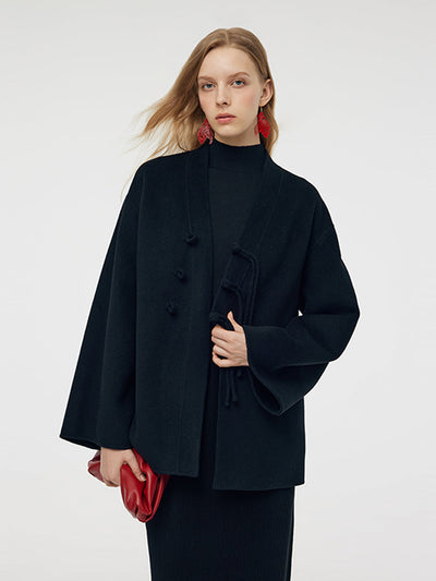 Tencel Wool New Chinese-Style Women Coat