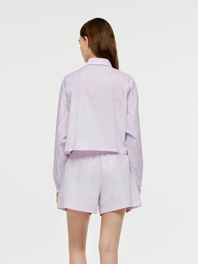 GOELIA X CHRISTINE PHUNG Crop Jacket And Shorts Two-Piece Set