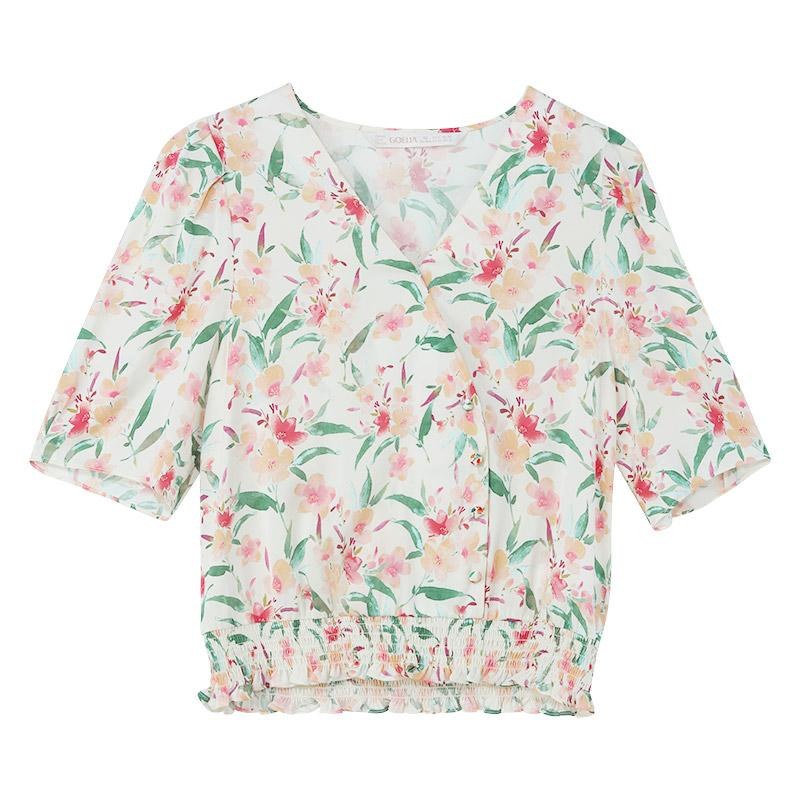 Silk Floral Loose Women Blouse