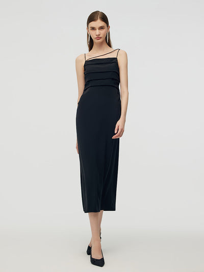 Triacetate Reversible Women Strap Midi Dress