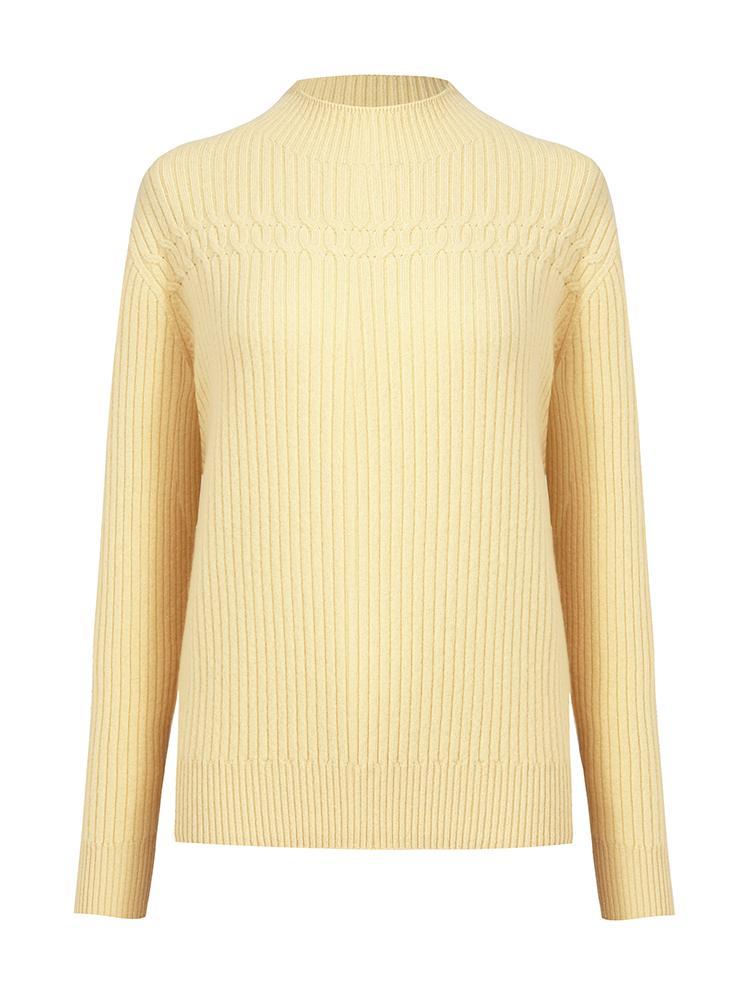 Wool Sequins Mock Neck Women Sweater