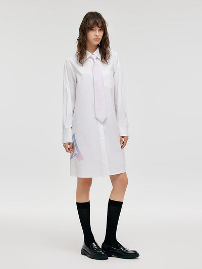 GOELIA X CHRISTINE PHUNG Shirt Dress With Necktie