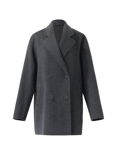 Wool Double-Breasted Women Coat