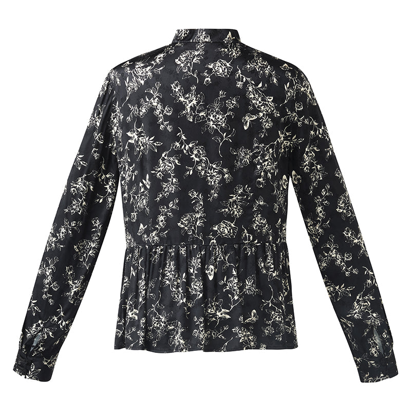 Butterflies Print New Chinese-Style Women Blouse