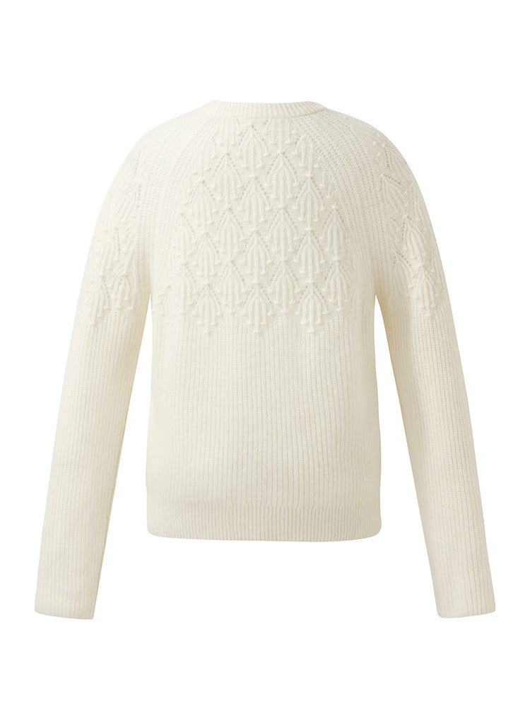 100% Cashmere Openwork Women Sweater