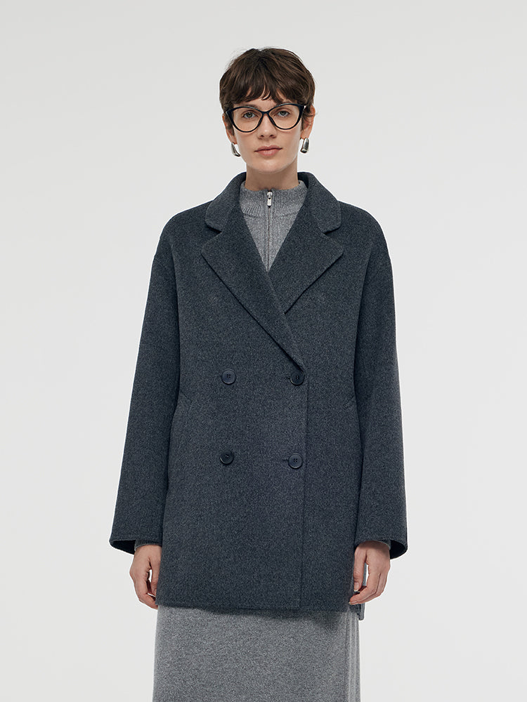 Wool Double-Breasted Women Coat