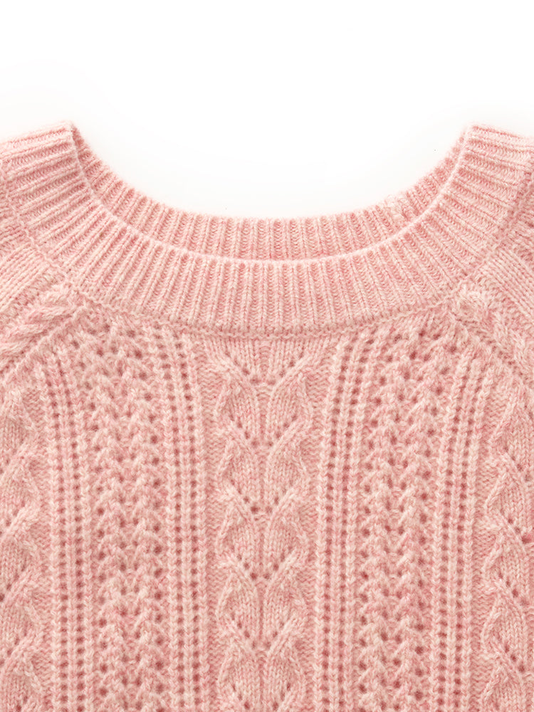 Wool Blend Cable Knit Women Sweater