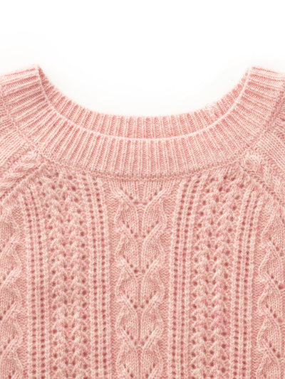 Wool Blend Cable Knit Women Sweater